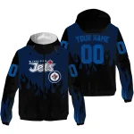 customized winnipeg jets flame trim blue black windbreaker jacket best selling
