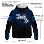 customized winnipeg jets flame trim blue black windbreaker jacket best selling