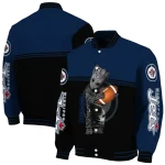 customized winnipeg jets groot football blue black varsity jacket best selling
