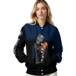 customized winnipeg jets groot football blue black varsity jacket best selling