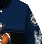 customized winnipeg jets groot football blue black varsity jacket best selling