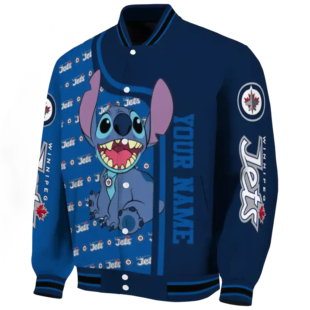customized winnipeg jets stitch laughing blue varsity jacket best selling customized winnipeg jets stitch laughing blue varsity jacket best selling