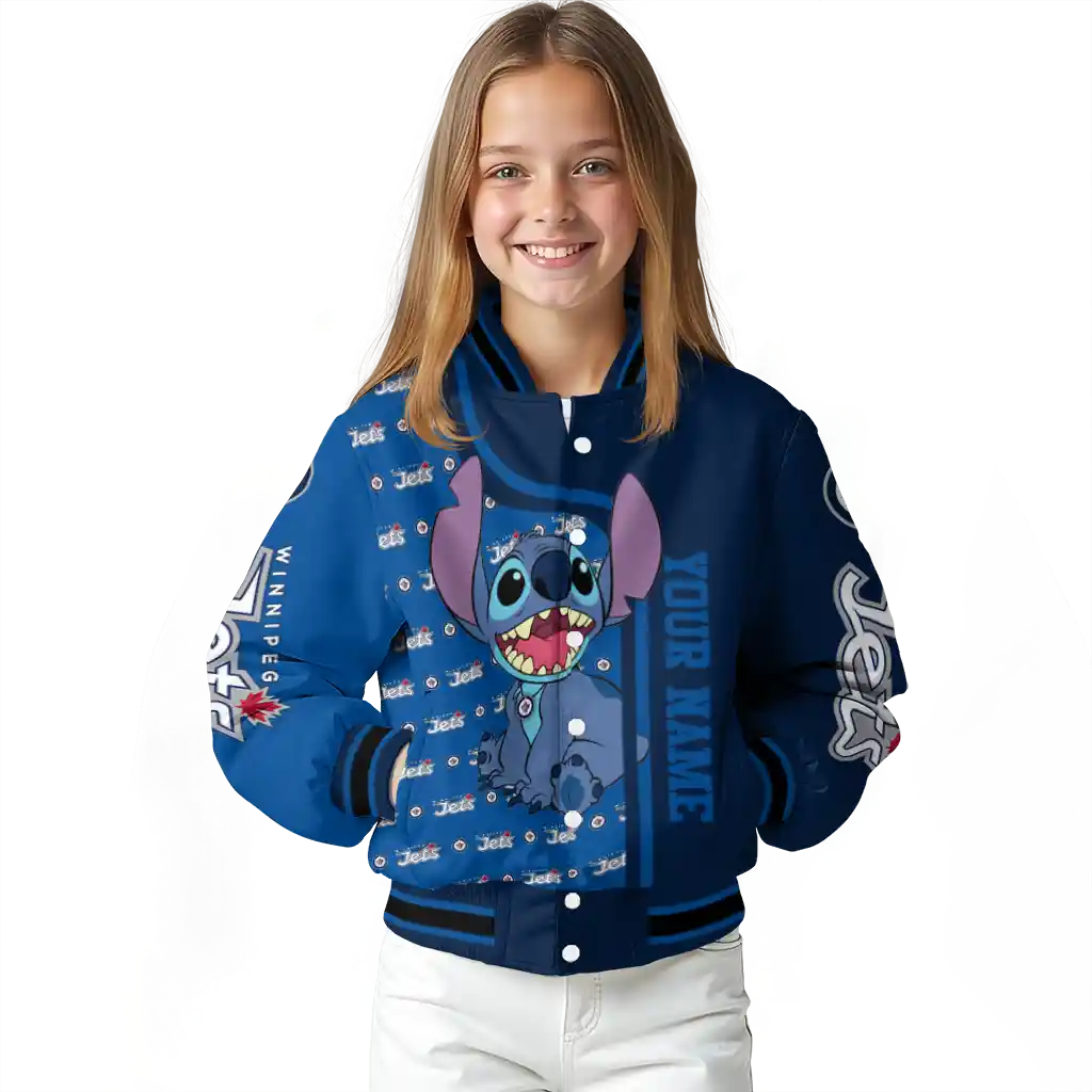 customized winnipeg jets stitch laughing blue varsity jacket top rated customized winnipeg jets stitch laughing blue varsity jacket top rated