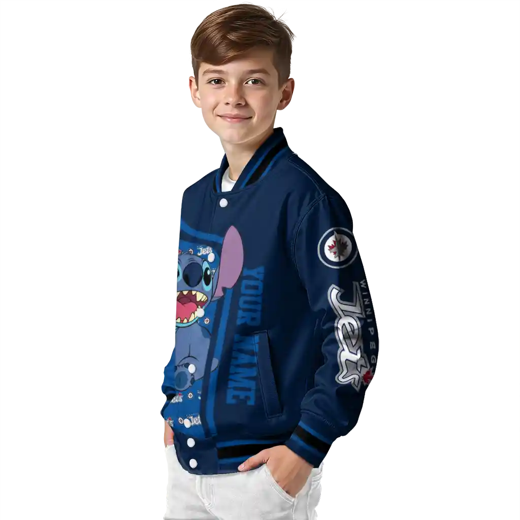 customized winnipeg jets stitch laughing blue varsity jacket trendy customized winnipeg jets stitch laughing blue varsity jacket trendy