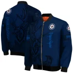 customized winnipeg jets tribal deer art blue bomber jacket best selling
