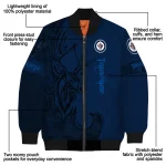 customized winnipeg jets tribal deer art blue bomber jacket best selling