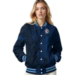 customized winnipeg jets tribal deer art blue varsity jacket best selling