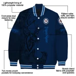 customized winnipeg jets tribal deer art blue varsity jacket best selling