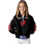 customized wisconsin badgers american flag skull black bomber jacket best selling