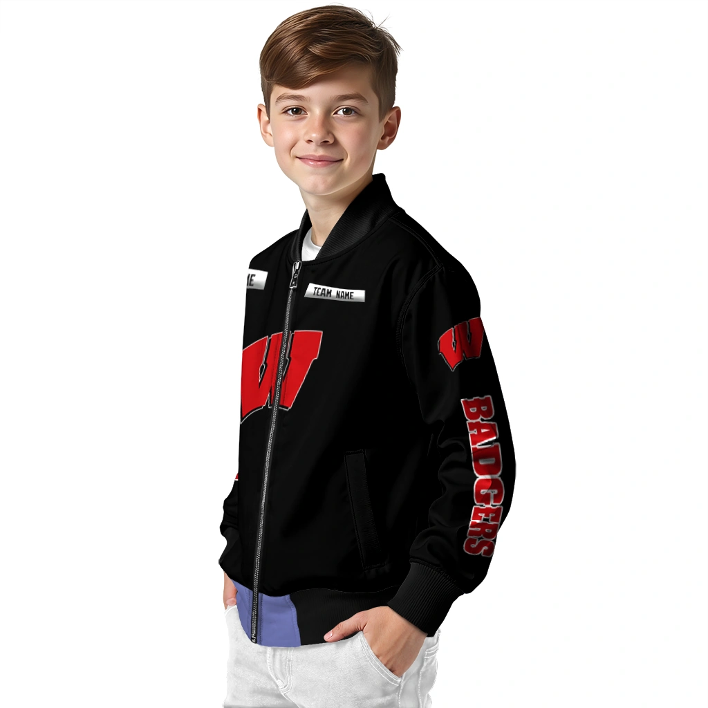 customized wisconsin badgers american flag skull black bomber jacket trendy customized wisconsin badgers american flag skull black bomber jacket trendy