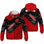 customized wisconsin badgers arrow matrix red black windbreaker jacket best selling