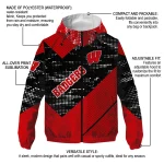 customized wisconsin badgers arrow matrix red black windbreaker jacket best selling