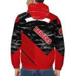 customized wisconsin badgers arrow matrix red black windbreaker jacket best selling
