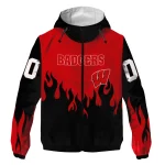 customized wisconsin badgers flame trim red black windbreaker jacket best selling