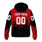 customized wisconsin badgers flame trim red black windbreaker jacket best selling