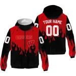 customized wisconsin badgers flame trim red black windbreaker jacket best selling