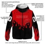 customized wisconsin badgers flame trim red black windbreaker jacket best selling