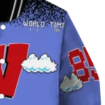 customized wisconsin badgers mario blocks blue black varsity jacket best selling