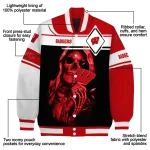customized wisconsin badgers reaper hands red black varsity jacket best selling