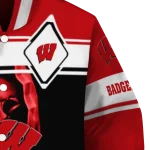 customized wisconsin badgers reaper hands red black varsity jacket best selling