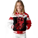 customized wisconsin badgers reaper hands red black varsity jacket best selling