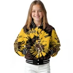 customized wyoming cowboys burst splatter brown varsity jacket best selling