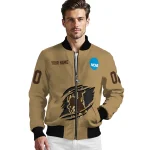 customized wyoming cowboys claw effect beige bomber jacket best selling