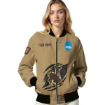 customized wyoming cowboys claw effect beige bomber jacket best selling