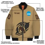 customized wyoming cowboys claw effect beige bomber jacket best selling
