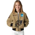 customized wyoming cowboys claw effect beige bomber jacket best selling
