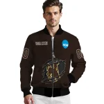 customized wyoming cowboys claw mark brown bomber jacket best selling
