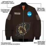 customized wyoming cowboys claw mark brown bomber jacket best selling