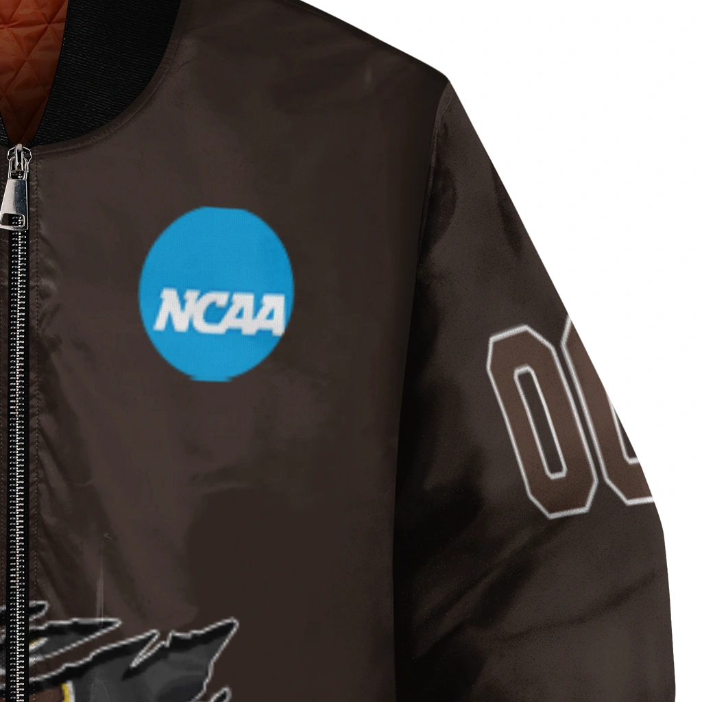 customized wyoming cowboys claw mark brown bomber jacket premium grade customized wyoming cowboys claw mark brown bomber jacket premium grade