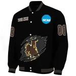 customized wyoming cowboys claw shred black varsity jacket best selling