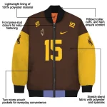 customized wyoming cowboys team patch brown bomber jacket best selling