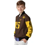 customized wyoming cowboys team patch brown bomber jacket best selling