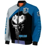 dallas mavericks edgy mask blue black bomber jacket best selling