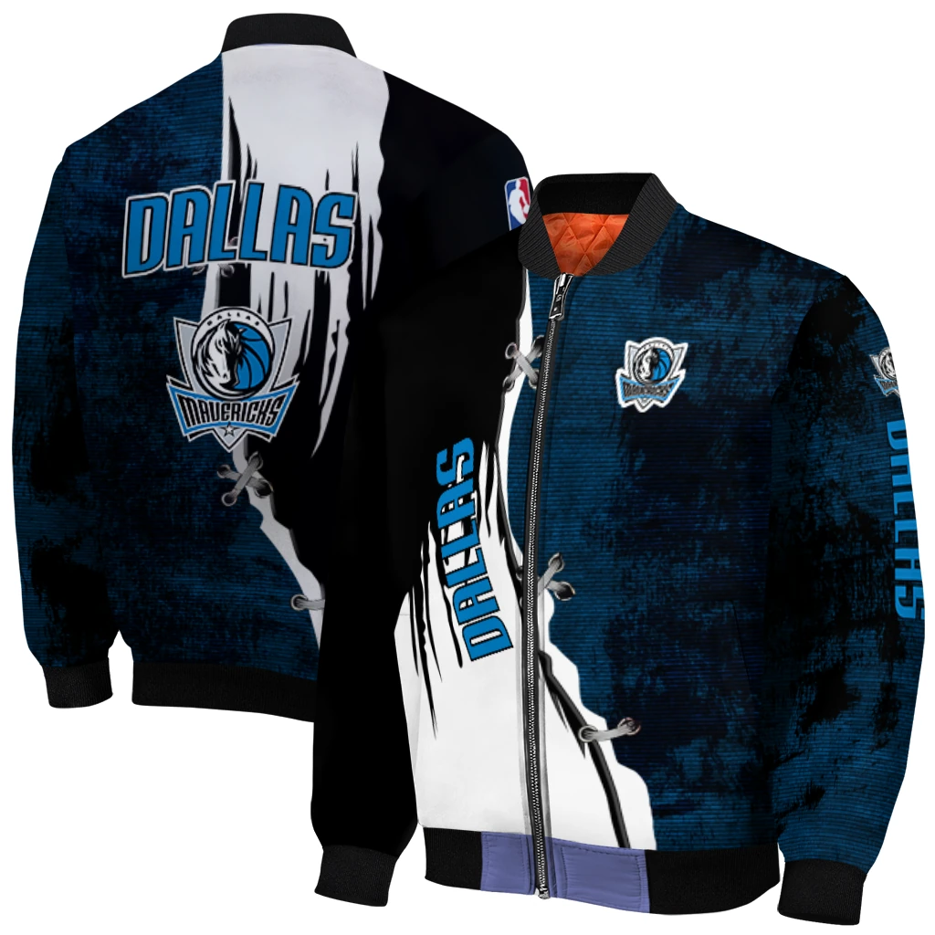 dallas mavericks edgy scratch effect blue black bomber jacket best selling dallas mavericks edgy scratch effect blue black bomber jacket best selling