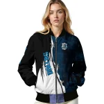 dallas mavericks edgy scratch effect blue black bomber jacket best selling