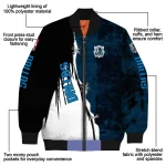 dallas mavericks edgy scratch effect blue black bomber jacket best selling