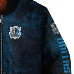 dallas mavericks edgy scratch effect blue black bomber jacket best selling