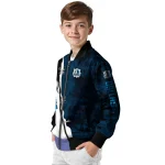 dallas mavericks edgy scratch effect blue black bomber jacket best selling