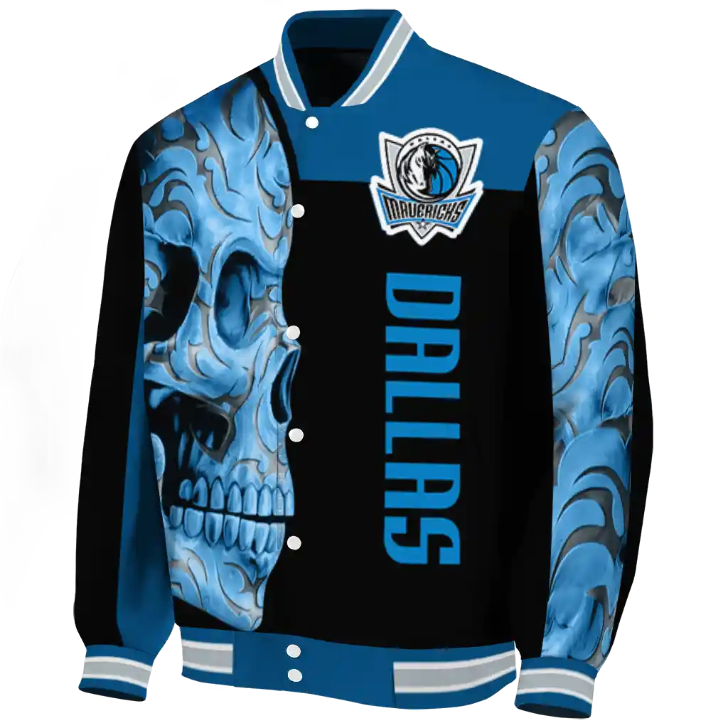dallas mavericks fire skull blue black varsity jacket best selling dallas mavericks fire skull blue black varsity jacket best selling