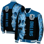 dallas mavericks fire skull blue black varsity jacket best selling