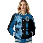 dallas mavericks fire skull blue black varsity jacket best selling