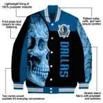 dallas mavericks fire skull blue black varsity jacket best selling