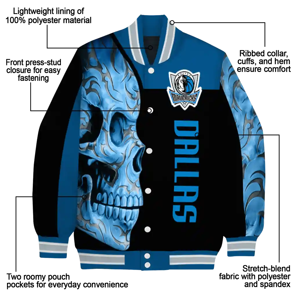 dallas mavericks fire skull blue black varsity jacket new arrival dallas mavericks fire skull blue black varsity jacket new arrival