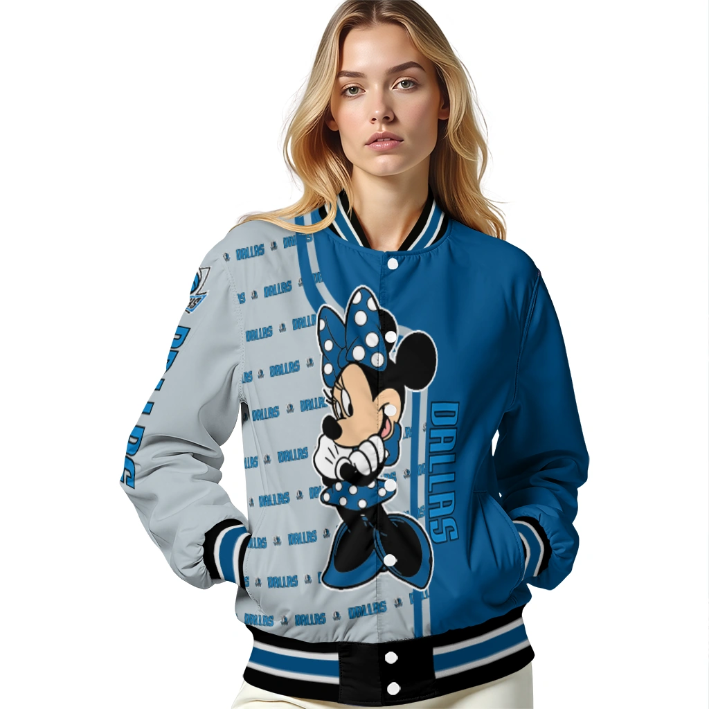dallas mavericks minnie mouse blue varsity jacket latest model dallas mavericks minnie mouse blue varsity jacket latest model