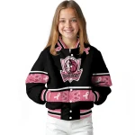 dallas mavericks pink ribbon black pink varsity jacket best selling