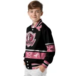 dallas mavericks pink ribbon black pink varsity jacket best selling